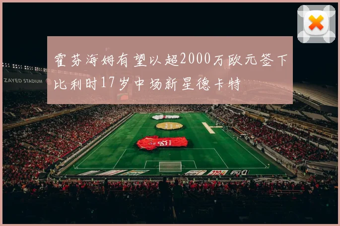 霍芬海姆有望以超2000万欧元签下比利时17岁中场新星德卡特